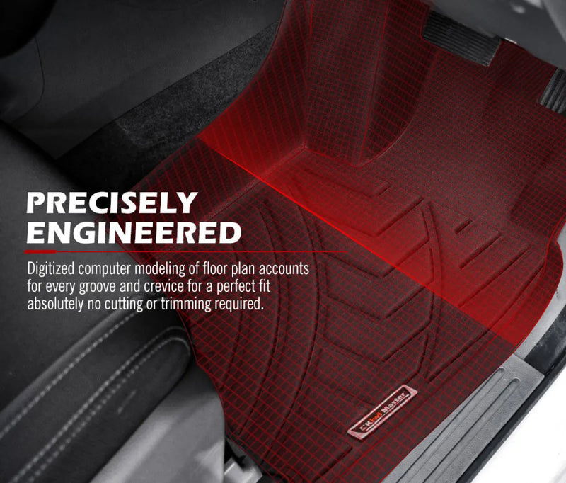 Custom-fit red car floor mats for Ford Ranger Wildtrak Raptor with precision engineering