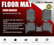 Custom-fit Ford Ranger floor mats from Kiwi Master 3D TPE Car Floor Mats for Wildtrak Raptor