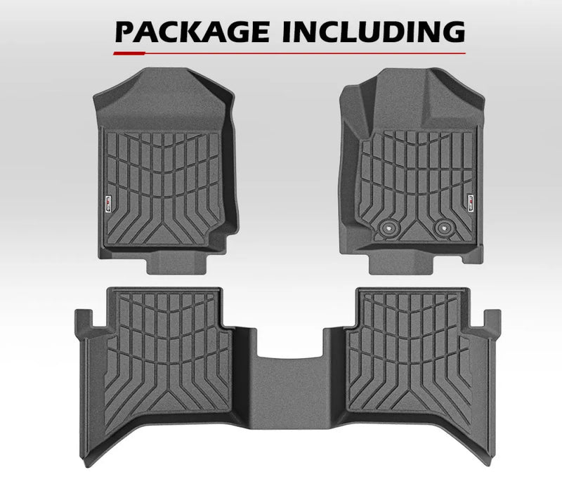 Custom-fit Ford Ranger car floor mats with textured patterns for durable protection