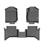 Set of custom-fit Ford Ranger car floor mats with raised edges and textured patterns