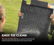 Black rubber car floor mats with textured surface being cleaned for ISUZU D-MAX 2012-2020