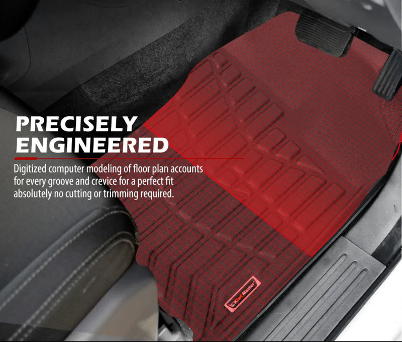 Red textured car floor mats with precise fit for ISUZU D-MAX 2012-2020, premium floor mats