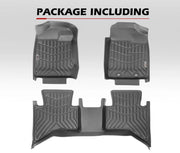 Custom-fit Kiwi Master 3D TPE car floor mats with textured surface and raised edges
