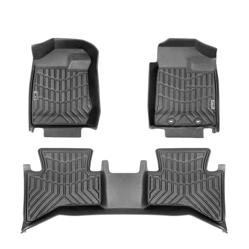 Custom-fit Kiwi Master 3D TPE car floor mats with raised edges and textured pattern for ISUZU D-MAX