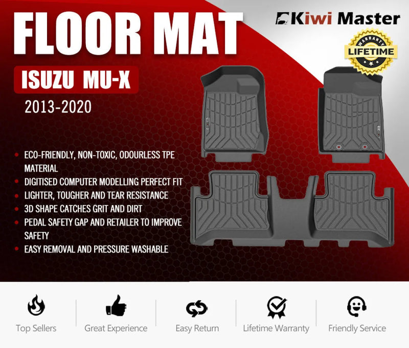 Car floor mats for Isuzu MU-X 2013-2020, Kiwi Master 3D TPE car floor mats
