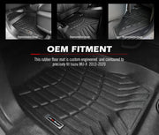 Custom-engineered rubber car floor mats for Isuzu MU-X 2013-2020, perfect fit