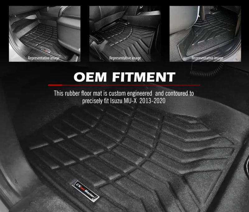 Custom-engineered rubber car floor mats for Isuzu MU-X 2013-2020, perfect fit