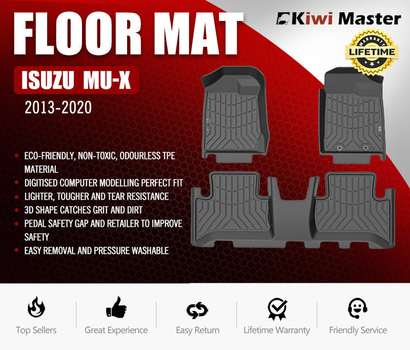 Car floor mats for Isuzu MU-X 2013-2020, Kiwi Master 3D TPE car floor mats