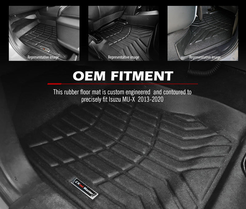 Custom-engineered rubber car floor mats for Isuzu MU-X 2013-2020, perfect fit