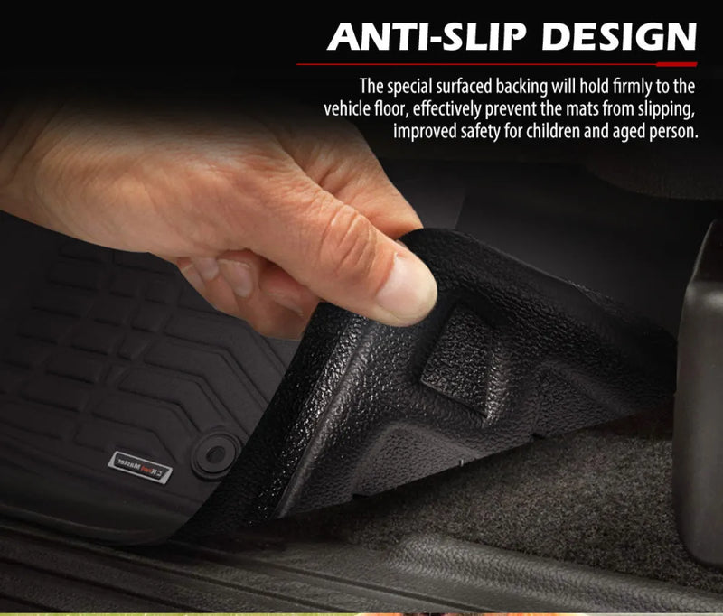 Car floor mats with anti-slip textured backing for Toyota Hilux Dual Cab interior