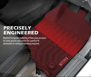 Red custom-fit car floor mats with precision engineering for Toyota Hilux Dual Cab