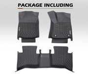 Custom-fit black rubber car floor mats for Toyota Hilux Dual Cab 2016 onward