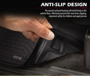 Car floor mats with anti-slip textured backing for Toyota Hilux Dual Cab interior