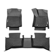 Custom-fit black rubber car floor mats for Toyota Hilux Dual Cab auto models