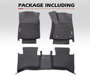 Custom-fit black rubber car floor mats for Toyota Hilux Dual Cab 2016 onward