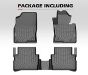 Custom-fit Kiwi Master 3D TPE car floor mats with textured surface and raised edges