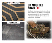 Car floor mats with raised edges and textured surface designed to trap dirt and water for Mazda CX-5 KF