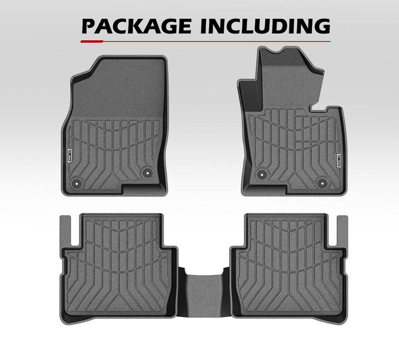 Custom-fit Kiwi Master 3D TPE car floor mats with textured surface and raised edges