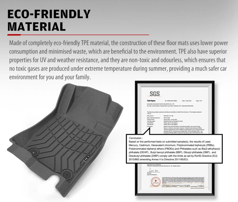 Gray molded Kiwi Master 3D TPE car floor mats for Mitsubishi Triton MQ 2015-2018