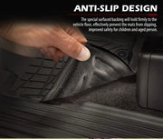 Mitsubishi Triton Kiwi Master 3D TPE car floor mats with anti-slip backing being lifted