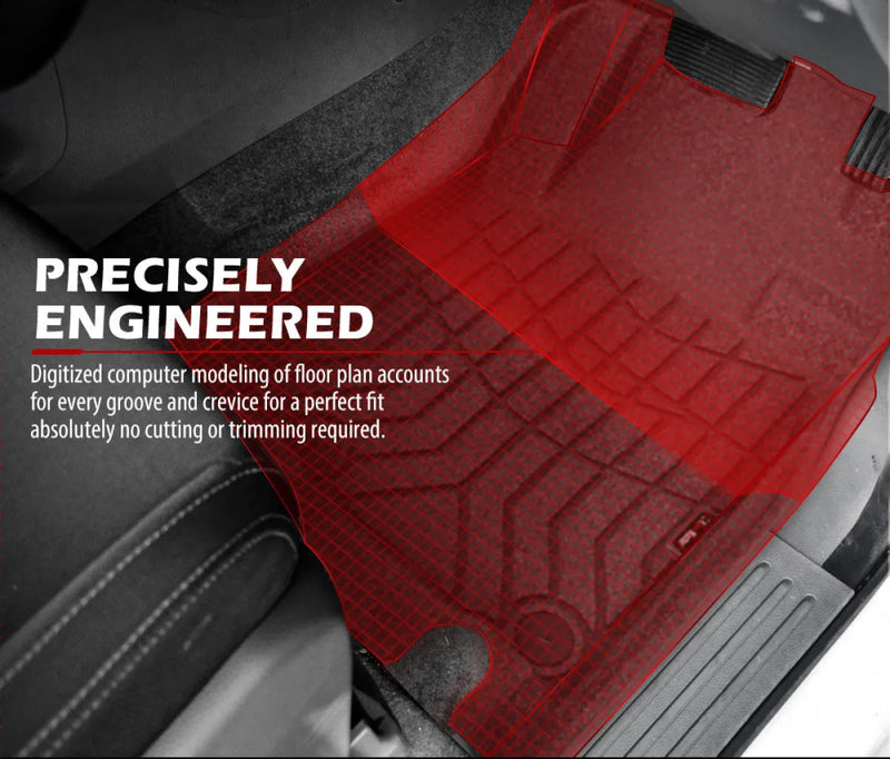 Red Mitsubishi Triton floor mats with precision contours, textured design Kiwi Master