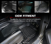 Custom Kiwi Master rubber floor mats for Mitsubishi Triton MQ 2015-2018 car interior