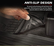 Mitsubishi Triton Kiwi Master 3D TPE car floor mats with anti-slip backing being lifted