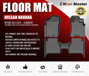Custom-fit Kiwi Master 3D TPE Floor Mats for Nissan Navara NP300 D23 vehicle