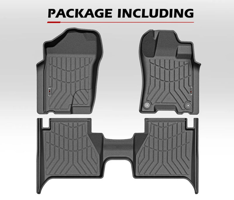 Set of Kiwi Master 3D TPE Car Floor Mats with textured surfaces for Nissan Navara NP300 D23