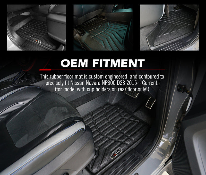 Custom-engineered rubber floor mats for Nissan Navara NP300 D23 Navara NP300 D23 vehicle