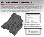 Gray molded floor mats with textured pattern and raised edges for Nissan Navara NP300 D23