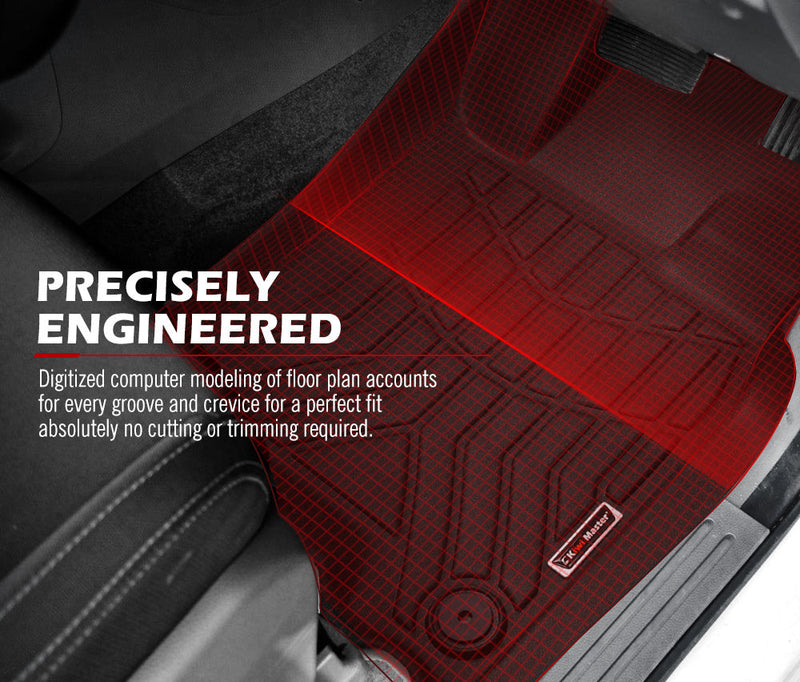 Red car floor mat with precise engineering for Nissan Navara NP300 D23 models