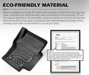 Black molded TPE car floor mats with textured surface and raised edges for VW Amarok