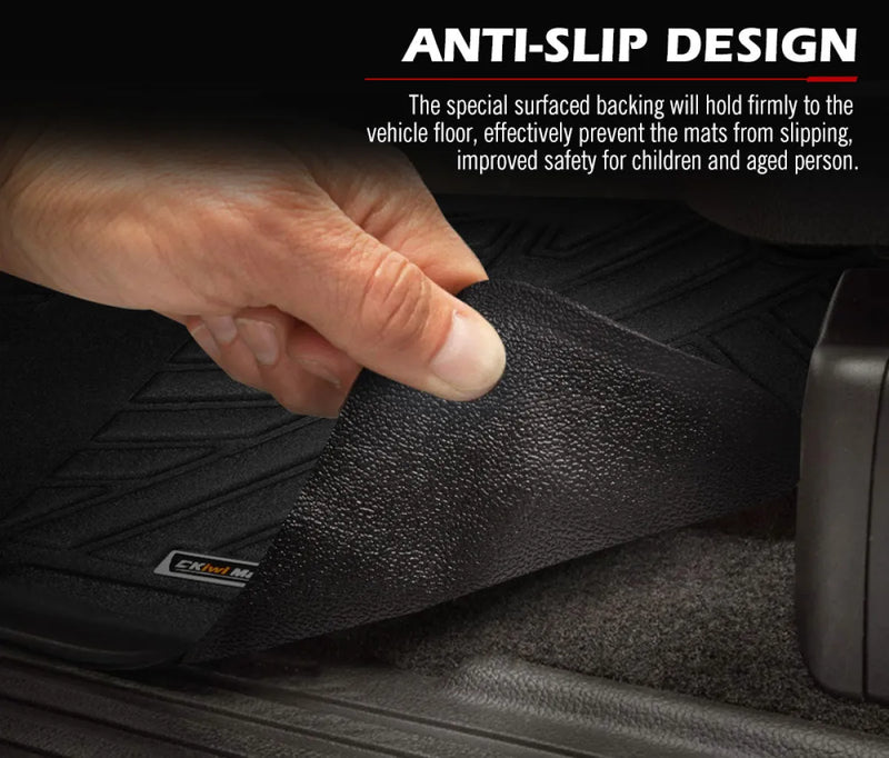 Car floor mats with anti-slip textured backing for VW Amarok 2010-current
