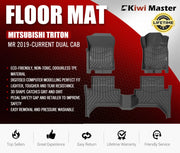 Kiwi Master Car Floor Mats for Mitsubishi Triton MR | 2019 - Current Dual Cab - Car Floor Mats