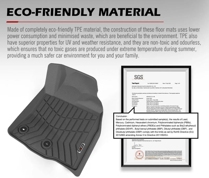 Dark gray textured Toyota Land Cruiser 200 Series VX Sahara car floor mats with raised edges
