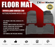 Custom-fit car floor mats for Toyota Land Cruiser 200 Series VX Sahara MY