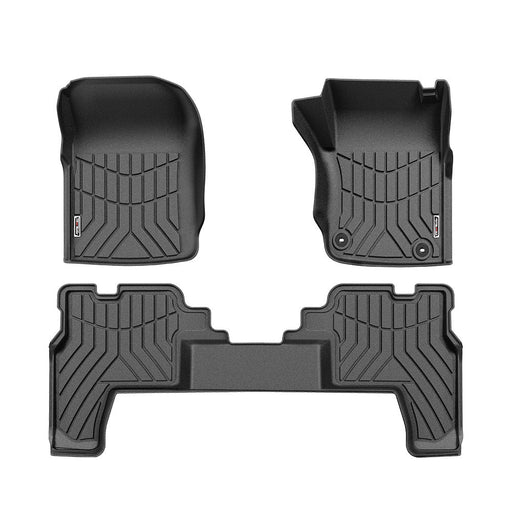 Custom-fit black rubber car floor mats for Toyota Landcruiser 76 Series GXL Dual Cab