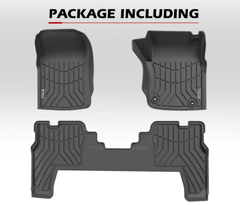 Custom-fit black rubber car floor mats with textured patterns for Toyota Landcruiser 79 Series