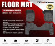 Custom ribbed floor mats for Toyota Landcruiser 79 Series car floor protection
