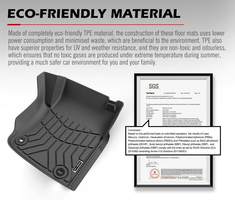 Black molded floor mats with raised edges and textured surface for Toyota Landcruiser 79 series car floor