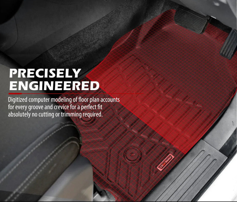 Red custom-fit car floor mats with textured surface and raised edges for Holden Colorado
