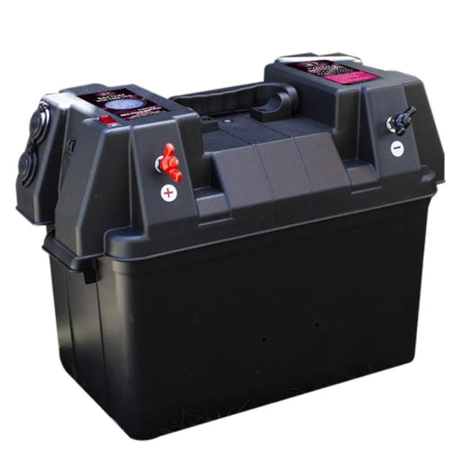 KT Cables Portable Camping Battery Box with Voltmeter & Power Accessories - Battery Pack