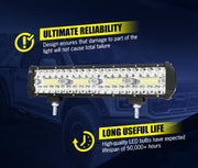 Lightfox 12 LED Light Bar with bright bulbs in a rectangular housing for automotive use