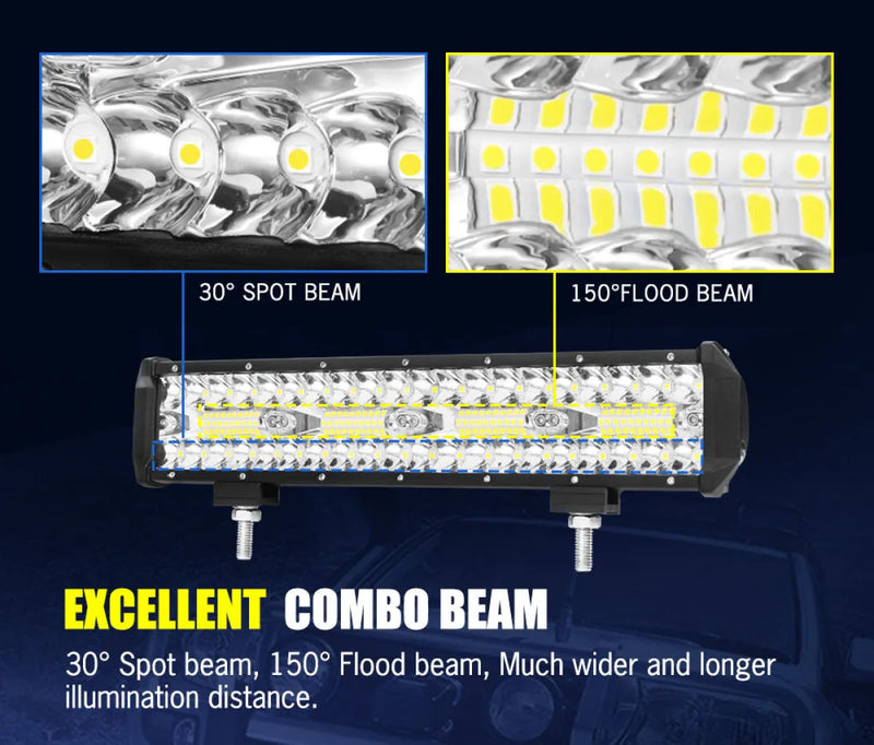 Lightfox 12-inch LED Light Bar with spot and flood beam capabilities for enhanced visibility