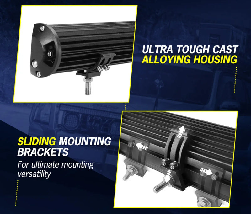 Lightfox 20-inch LED light bar with rugged housing and adjustable mounting brackets