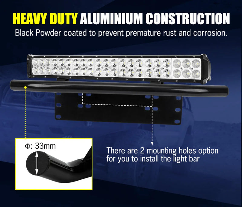 Lightfox 20 inch LED Light Bar with Mounting Bracket and Number Plate Frame