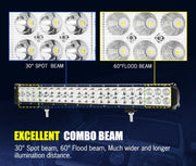 Lightfox 20 inch LED light bar with multiple beam patterns and number plate frame