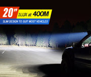 High-powered LED light bar with number plate frame for vehicle illumination and enhanced visibility