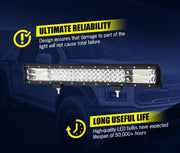 Lightfox 20 inch LED light bar with bright bulbs, rugged housing, and wiring harness